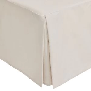 Catherine Lansfield Natural Non-Iron Plain Dye Pleated Platform Valance Sheet - Double