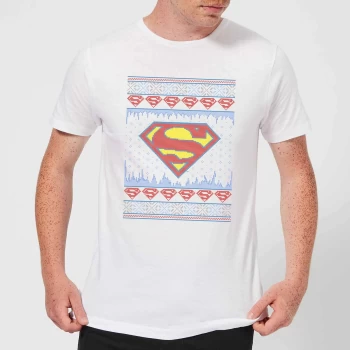 DC Supergirl Knit Mens Christmas T-Shirt - White - XS