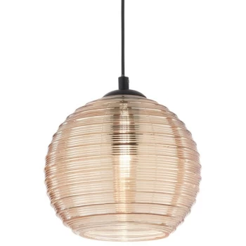 Ideal Lux Lighting - Ideal Lux RIGA - Indoor Dome Ceiling Pendant Lamp 1 Light Amber, E27