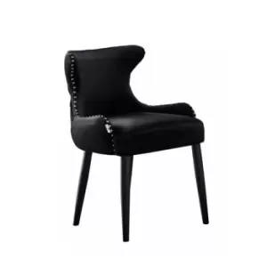 Oxford Lux Velvet Dining Chair Black Single Chair