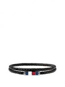 Tommy Hilfiger Double Leather Wrap Mens Bracelet, One Colour, Men