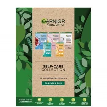 Garnier Sheet Masks Self-Care Collection with 5 Face & Eye Masks