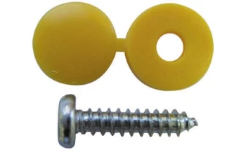 Number Plate Cap & Screw - Yellow PWN099 WOT-NOTS