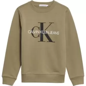 Calvin Klein Jeans Junior Boys Monogram Crew Neck Sweatshirt - Green