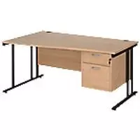 Dams International Wave Desk MC16WLP2KB 1,600 x 725 x 800 - 990 mm