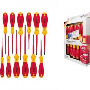 Wiha SoftFinish VDE Screwdriver set 12 Piece Slot, Pozidriv, Phillips, Plus/Minus, TORX socket