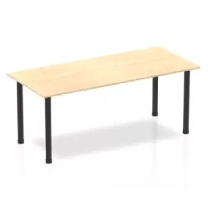 Impulse 1800mm Straight Table Maple Top Black Post Leg