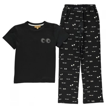 Rock and Wilde Nw Eyes Print Pj Set - Black