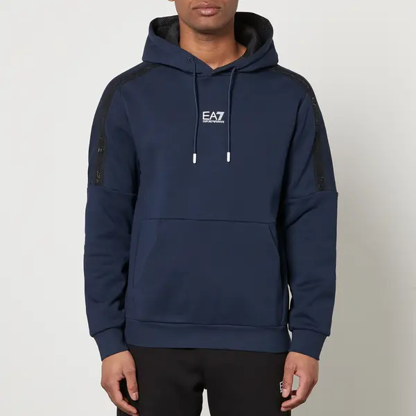 EA7 Tape Logo Cotton-Blend Hoodie - XL