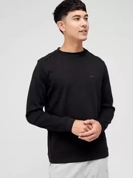 BOSS Salbo Curved Logo Sweatshirt - Black, Size L, Men