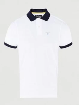 Barbour Lynton Contrast Collar Polo Shirt - White