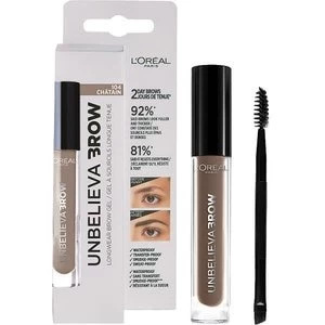 LOreal Unbelievabrow Long-Lasting Brow Gel 104 Brown