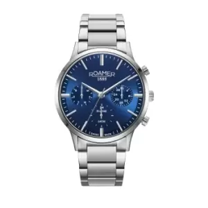 Roamer 718982 41 45 70 R-line Multifunction Blue Dial Steel Bracelet Wristwatch