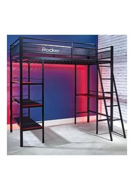 X Rocker Fortress - Gaming High Sleeper Bed, Black