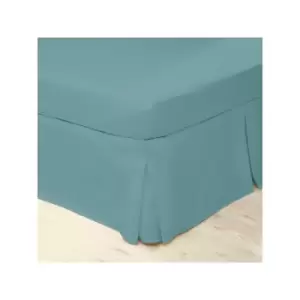 Easycare Polycotton Percale 200 Thread Count Box Pleat Platform Valance, Teal, Single - Belledorm