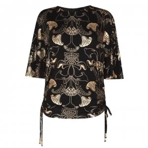 Biba Ruched Side Top - Deco Print