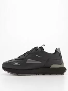 HUGO Cubite_runn Leather Black Trainers