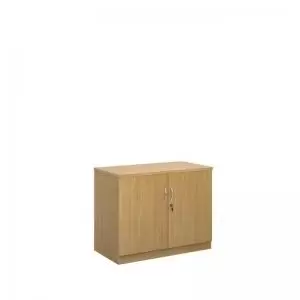 Deluxe double door cupboard 800mm high with 1 shelf - oak