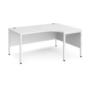 Office Desk Right Hand Corner Desk 1600mm White Top With White Frame 1200mm Depth Maestro 25 MB16ERWHWH