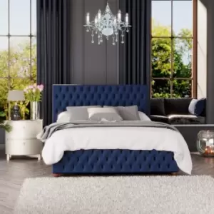 Laurence Llewelyn-Bowen Laurence Llewelyn Bowen Seren Ottoman Storage Bed Plush Velvet Navy Small Double