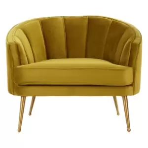 Hendricks Velvet Chair Yellow