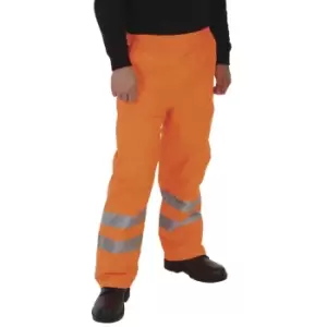 Grafters Unisex Safety Hi-Visibility Waterproof Over Trousers (2XL) (Orange)