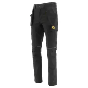 Caterpillar Mens Stretch Cut Pocket Slim Work Trousers (32R) (Black)