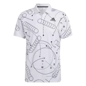 adidas Club Graphic Tennis Polo Shirt Mens - White