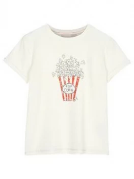 Mintie by Mint Velvet Girls Popcorn Short Sleeve T-Shirt - Ivory, Size Age: 7-8 Years, Women