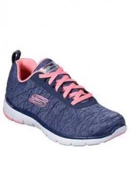 Skechers Flex Appeal 3.0 - Insiders Trainers - Navy/Multi, Navy Multi, Size 8, Women