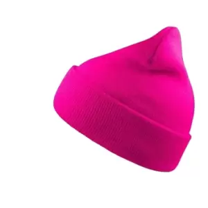 Atlantis Wind Double Skin Beanie With Turn Up (One Size) (Fuchsia)