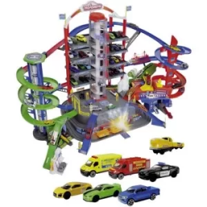 Garage-Toys Super City Garage with six the cast-toy cars