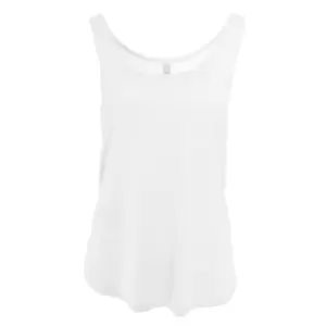 Bella Womens/Ladies Flowy Side Split Sleeveless Tank Top (XL) (White)