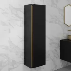 Black Wall Mounted Tall Bathroom Cabinet 420mm - Roxbi