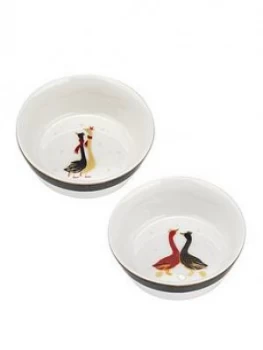 Sara Miller Festive Geese Bowls ; Set Of 2