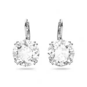 Millenia Round Cut Crystal White Rhodium Plated Earrings 5628351