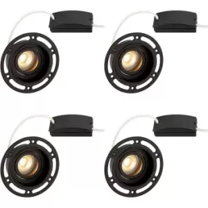 4 PACK Trimless Plaster-In Downlight - 50W GU10 Reflector LED - Matt Black