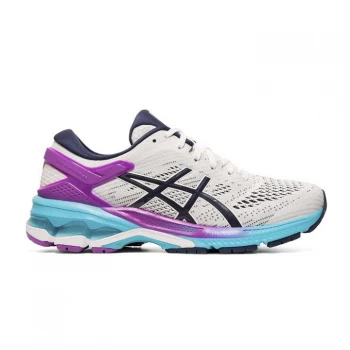 Asics Gel Kayano 26 Ladies Running Shoes - White/Purple