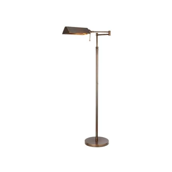 Interiors Clarendon - 1 Light Task Floor Lamp Deep Antique Patina, E27