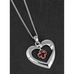 Equilibrium Silver Plated Poppy Heart Necklace