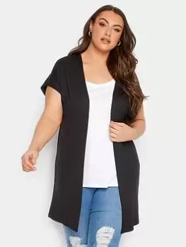 Yours V/E Grown On Sleeve Cardigan Black, Size 38-40, Women