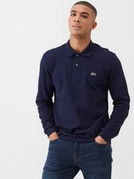 Lacoste Sportswear Classic Long Sleeve Pique Polo Shirt - Navy