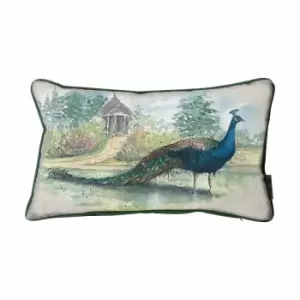 Crossland Grove Peacock Watercolour Cushion 300x500mm