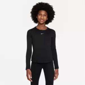 Nike Therma-FIT One Big Kids (Girls') Long-Sleeve Training Top - Black