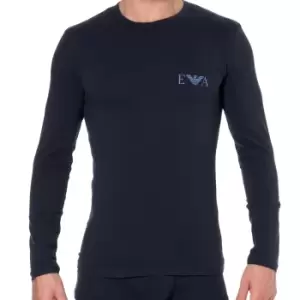 Emporio Armani Bold Monogram Cotton Long Sleeve T-Shirt - Navy S