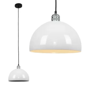 Casco Chrome Pendant with White Curva Shade