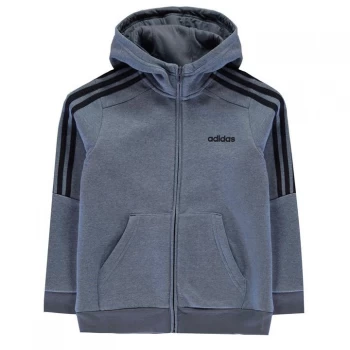 adidas adidas Boys 3-Stripes Full Zip Track Top Hoodie - LtBlueMarl/Navy