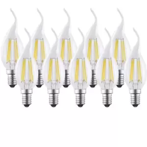 Harper Living 4.5 Watts E14 LED Bulb Clear Flame Tip Warm White Dimmable, Pack of 10