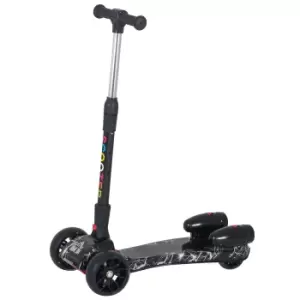 Reiten Kids 3-Wheel Kick Scooter with Lights, Music & Water Spray - Black