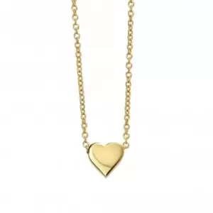 Sterling Silver Gold Plated Single Heart Necklace N4379